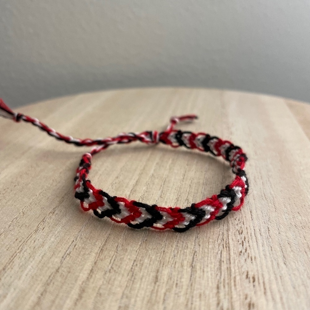 Black Red Woven Bracelet